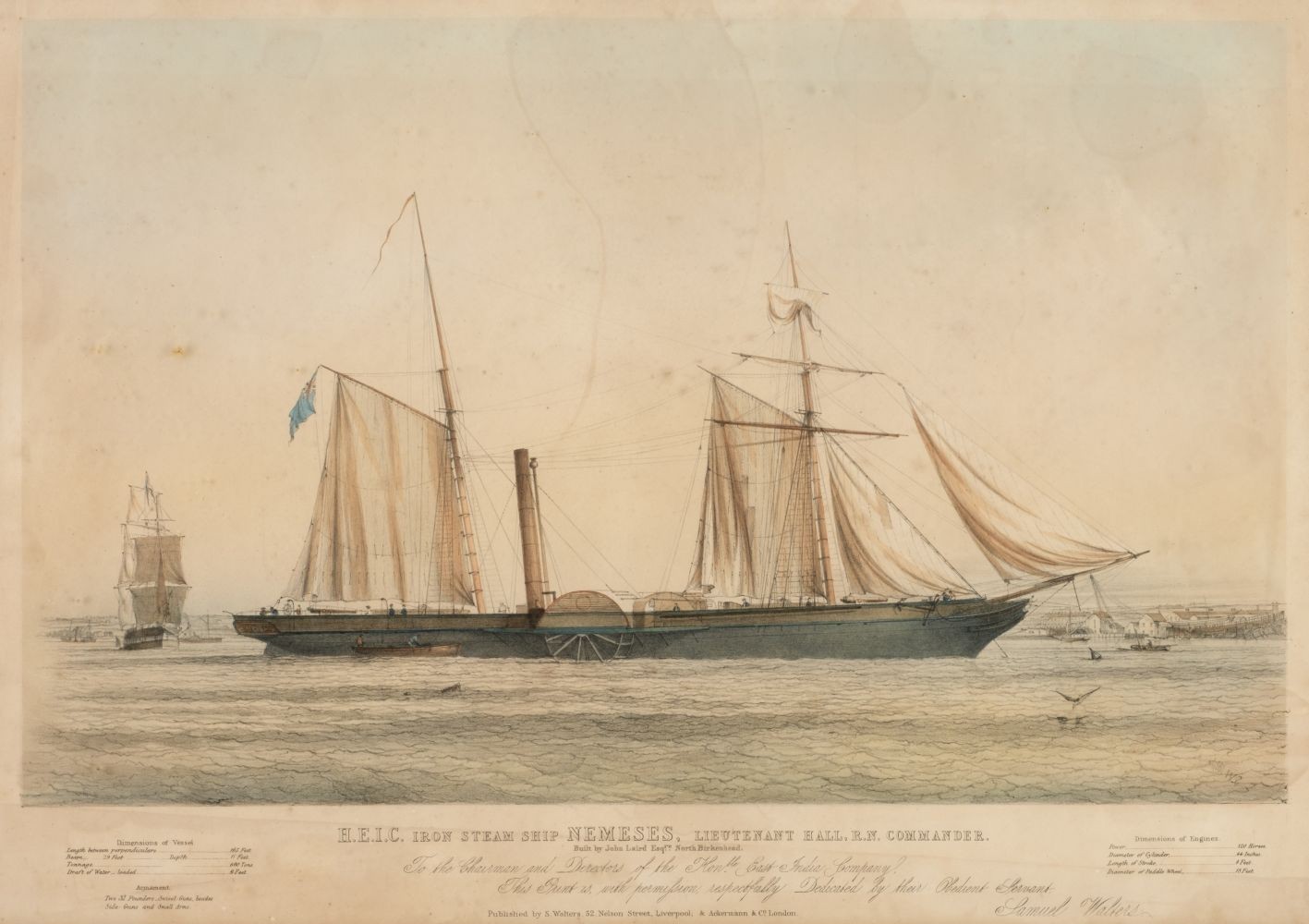 Walters (Samuel). H.E.I.C. Iron Steam Ship Nemeses..., circa 1845.jpg