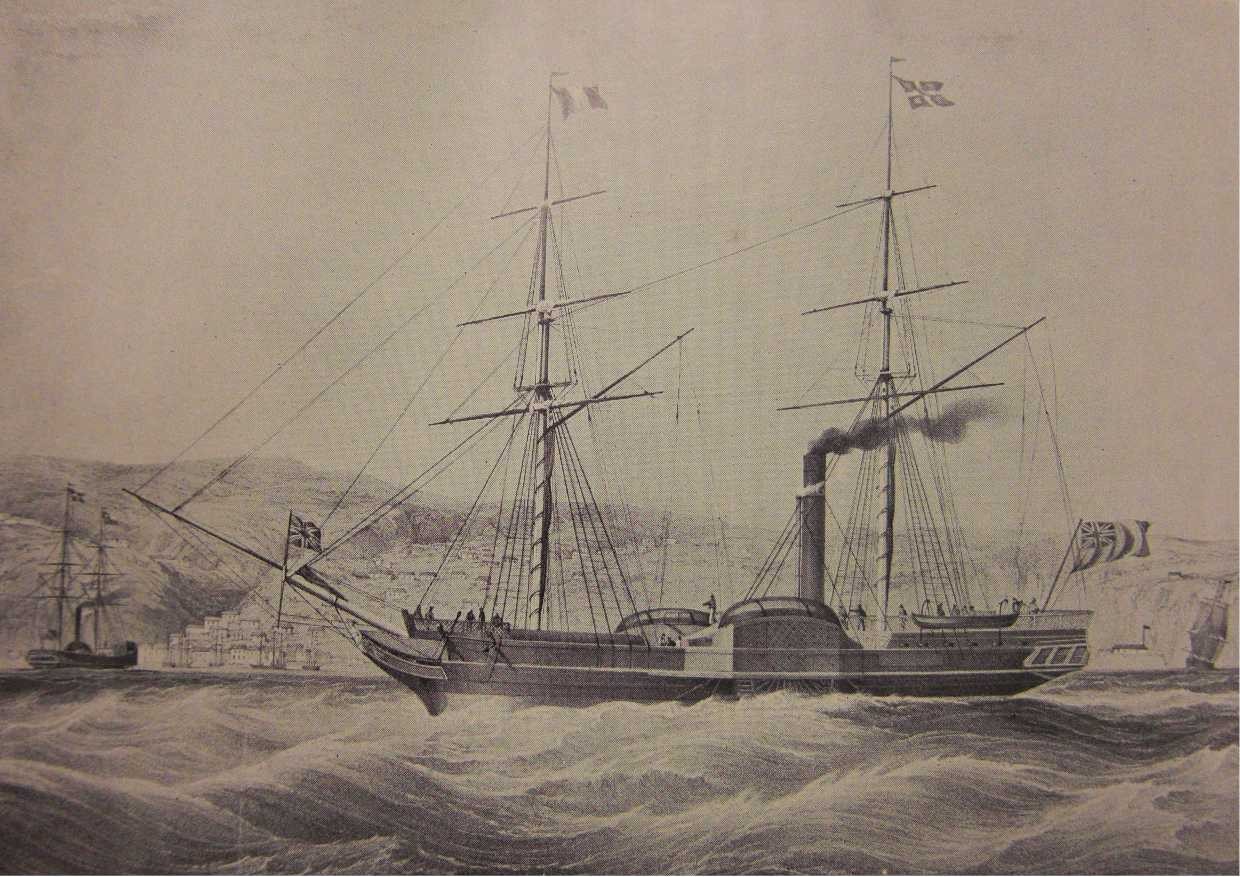 PSNC First Steamships Chile and Peru 1840.jpg