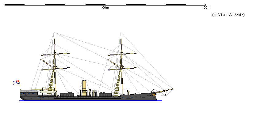 Pancernik wieżowy z 1867 r., 2528 ton, 4x170f, pb 119, 12.7 w.