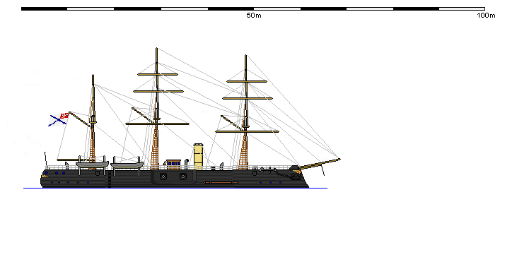 korweta z 1870 r., 1656 ton, 4x203, 13.8 w.