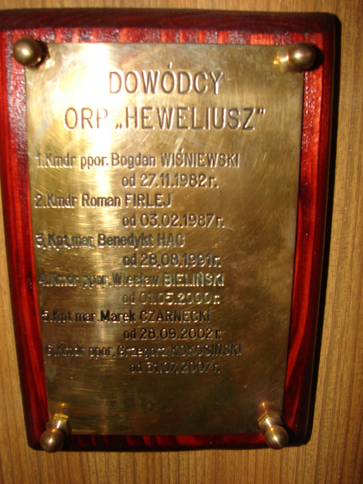 Tabliczka pamiątkowa .