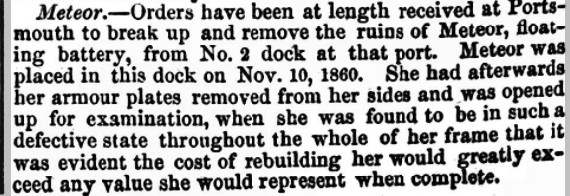 Naval & Military Gazette and Weekly Chronicle of the United Service - Saturday 12 October 1861 METEOR battery.jpg