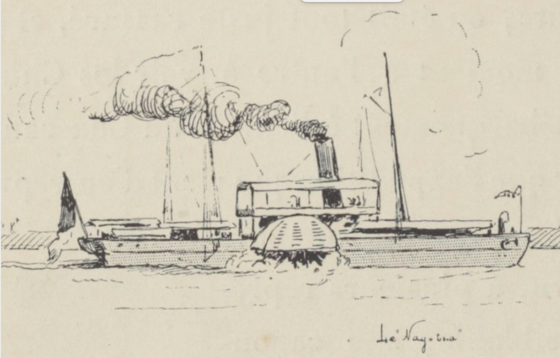 Guerre du Tonkin  Gunboat  -parowiec.jpg